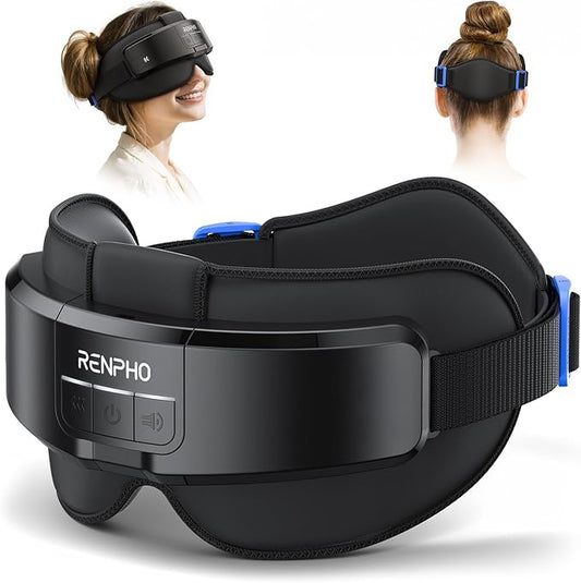 RENPHO Head & Eye Massager, Eyeris Masc Heated Head & Eye Mask for Relaxation, Headache Massager for Forehead, Occiput and Temple, Birthday Gifts for Women/Men, Massager Scalp Stress Relax