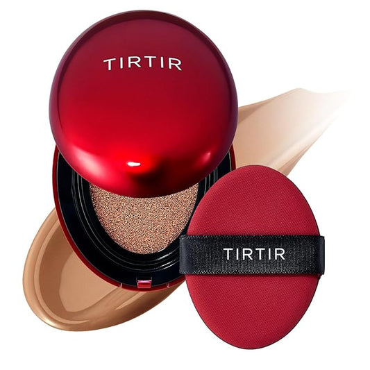 TIRTIR Mask Fit Red Cushion Foundation | Full coverage, Weightless, Skin fit, Satin Glow Finish, Korean Makeup BB Foundation, beauty, Tattoo cover up, Buildable (#40N Cinnamon, 0.63 Fl Oz)