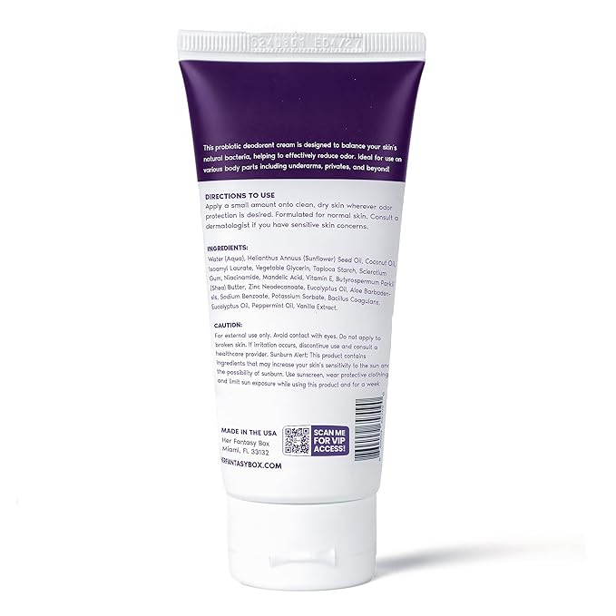 Her Fantasy Box | Everywhere Deodorant | with Probiotics - Berry Scent | Aluminum-Free, Naturally Absorbs Moisture | Fights Odor & Bacteria | Skin-Improving Formula