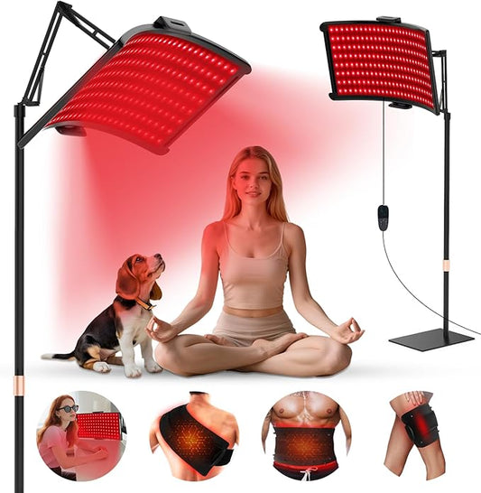 Red Light Therapy for Face and Body, 10-in-1 Multifunction Red Light Therapy Lamp with Stand, 660nm Red Light & 850nm Near Infrared Light Therapy Device with Red Light Therapy Belt and Stand