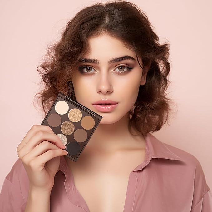 Neutral Eyeshadow Palette, Nude Eyeshadow Palette, Matte Eye Shadow Makeup Palette with Mirror, Long-Lasting Wear, Vegan, Cruelty-Free - 0.5oz (Autumn sunshine)