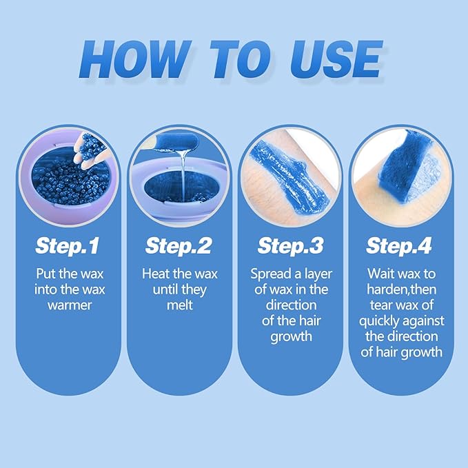 5lb Hard Wax Beads Jumbo Bulk Bag - Blue Stripless Wax Bean Refill for Professional Commercial Salon & At-Home Use, Full Body Hair Removal (Brazilian, Bikini, Face, Underarm, Legs), For Sensitive Skin