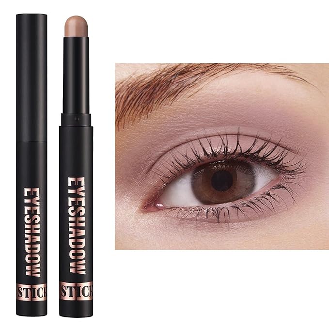 Matte Cream Eyeshadow Stick Nude Eye Shadow Sticks Waterproof Longwear Blendable High Pigmented Eyeshadow Pencil Crayon (19# Taupe Matte)