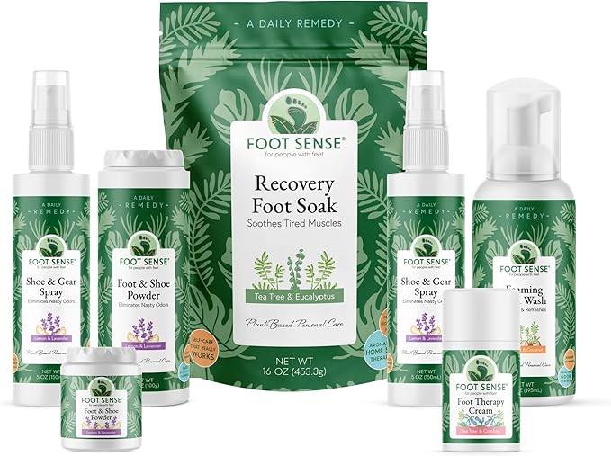 FOOT SENSE All Natural Foot & Shoe Powder, Foot Deodorant, Talc-Free, Odor Eliminator, Disinfects & Deodorizes, Long-Lasting up to 6 Months Safe for Men, Women, Kids, Athletes, 50g (2 Pack)