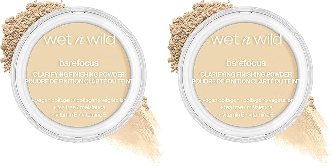 wet n wild Bare Focus Clarifying Finishing Powder | Matte | Pressed Setting Powder Fair-Light (Pack of 2)