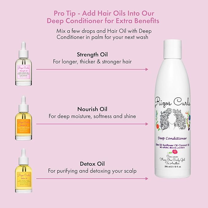 Rizos Curls Nourish Oil – Strength & Frizz Control - Improve Split Ends & Repair Dry Brittle Hair – Smooths & Hydrates All Hair Types Straight, Wavy, Curly 1a–4c – Non-Greasy, Sulfate & Paraben Free