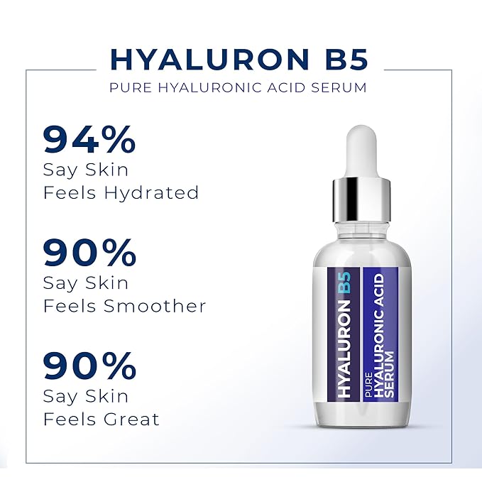 Hyaluronic Acid Serum for Face – 2.5% Hyaluronic Acid + 3% B5 - Acido Hialuronico B5 Serum for Women - Hydrating Formula for Fine Lines, Wrinkles & Anti Aging - 30ml