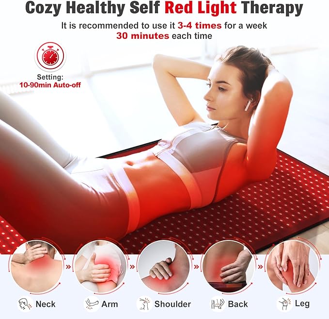 Red Light Therapy Mat for Body, 71"x 31" Red Light Therapy Blanket Red Near Infrared 660nm 850nm Full Body Pad, 1280 LEDs Infrared Light Therapy for Body for Pain Relief, Improved Sleep