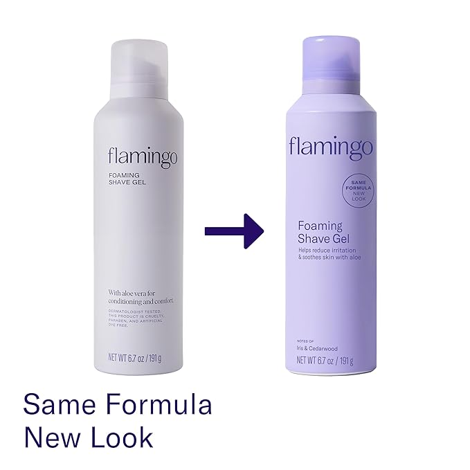 Flamingo Shaving Gel for Women, Foaming Gel with Aloe Vera, 6.7oz, 3ct