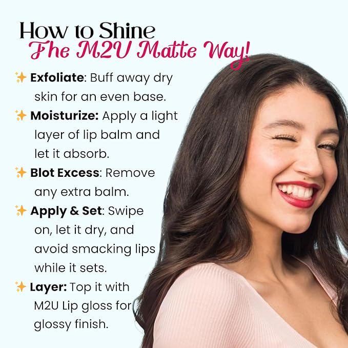 M2U NYC Berry Matte Liquid Lipstick – Long Lasting High Impact Color with Up to 17H Wear – Matte Lipstick for Women – No Budge, Lightweight Creamy Vegan Formula Infused with Jojoba Oil - Cherry St.