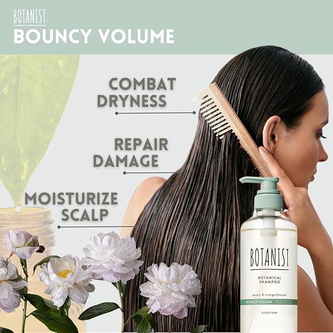 Organic Shampoo for Women & Men, Curly Hair Shampoo for Dry, Damaged Hair with Natural Protein, Collagen, Keratin& Ceramide from Japan, Silicone& Sulfate Free 15.5 Fl Oz PEONY& ORANGE BLOSSOM