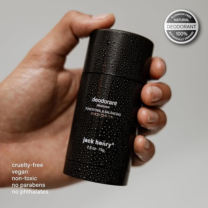 Jack Henry Natural Deodorant for Men & Women, Hinoki Cypress Scent, Aluminum Free Deodorant with Shea Butter, Probiotics, Vegan Plant Based, Long Lasting, Baking Soda Free with Coconut MCT, 2.65 oz