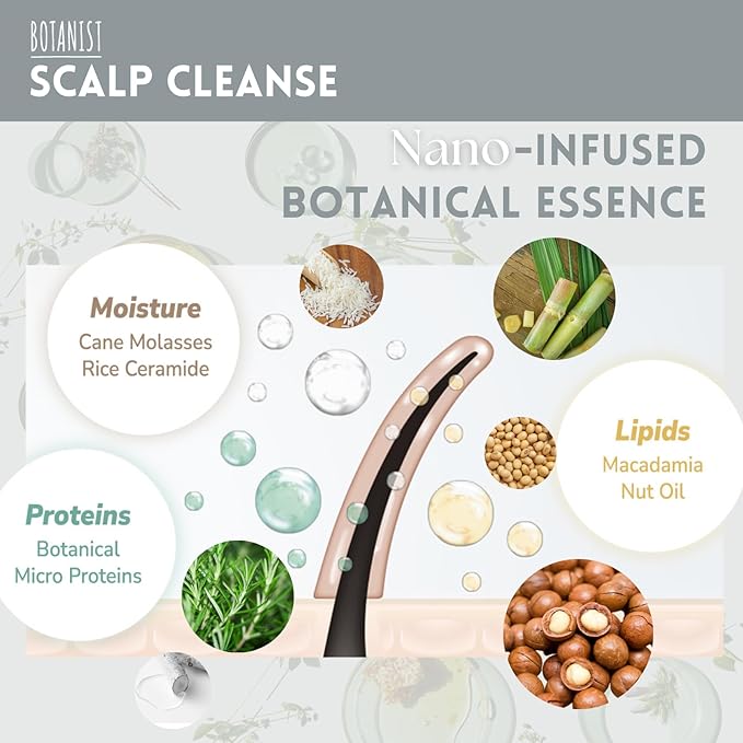 Dry Scalp Shampoo & Itchy Scalp Shampoo for Women & Men with Protein, Collagen, Vitamin E & Ceramide from Japan, Paraben & Sulfate Free SHAMPOO, LIME& GREEN LEAF, SCALP CLEANSE 15.5 Fl Oz