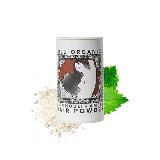 Dry Shampoo Powder for Dark, Blonde and Oily Hair, All Natural Body Powder for Women and Men, Paraben & Talc free No White Cast Synthetic Fragrance, Travel Size, Patchouli and Amber -1oz