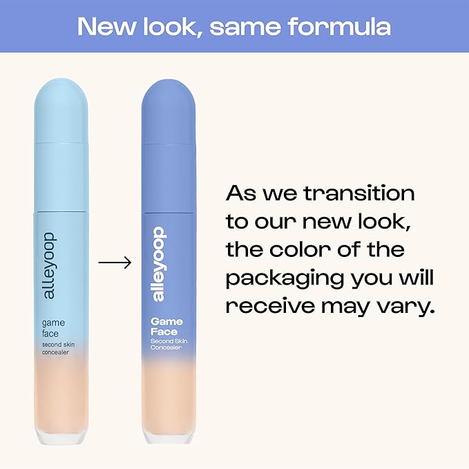Alleyoop Game Face Makeup Concealer - Lightweight, Buildable Under Eye Concealer for Dark Circles, Hydrating Cream Formula for Women with Aloe Stem Cell - Smooth, Crease-Proof Makeup, All Star