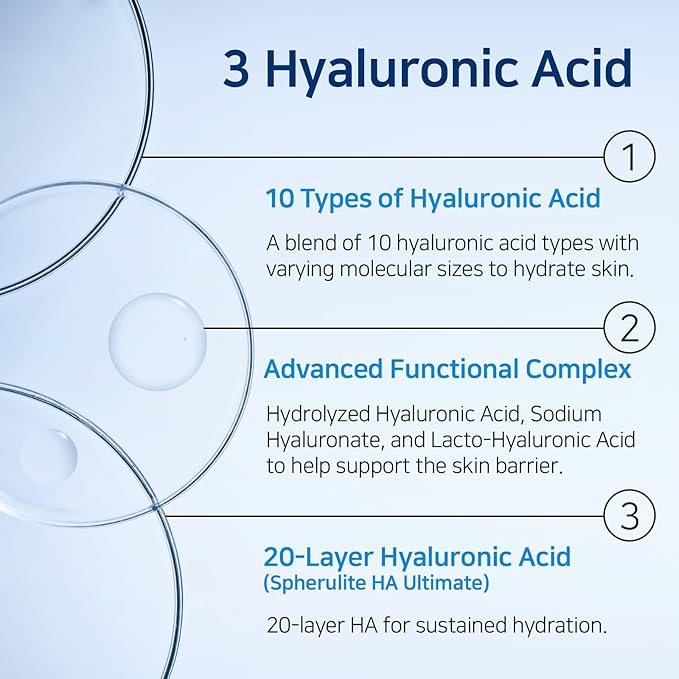 Hyaluronic Hydra Boost Serum with 10 Multi Hyaluronic Acid, Niacinamide, Panthenol | Lightweight, Hydrating for Glowing Skin | Non-Greasy, Fragrance-Free, Korean Skincare | 50ml / 1.69 fl. oz