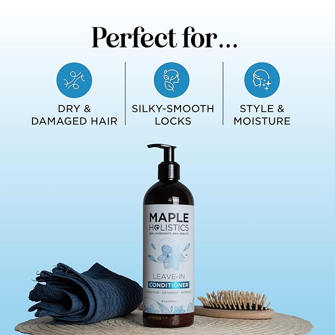 Leave In Conditioner for Dry Damaged Hair - Ultra Moisturizing Deep Conditioner for Dry Damaged Hair and Frizz Control with Silk Amino Acids - Smoothing Leave In for Curly Hair Moisturizer