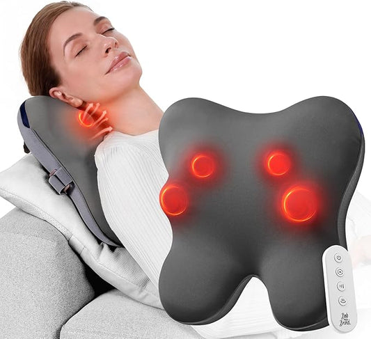 BOB AND BRAD Back Massager with Heat and Remote, EZBack Plus Corded Neck Massager for Pain Relief Deep Tissue, Shiatsu Massage Pillow with 3 Level for Full Body, FSA Eligible Ideal Gifts for Women