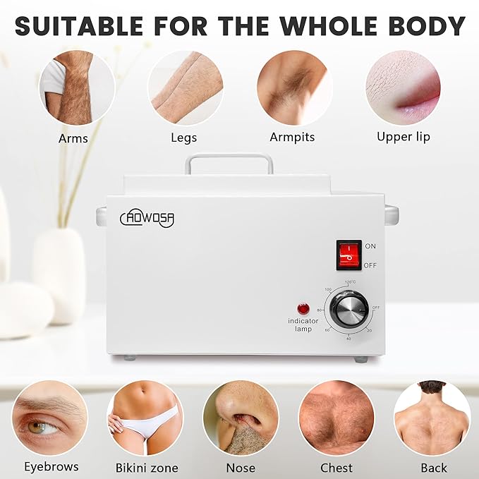 Single Wax Warmer Professional 3L Electric Wax Heater Machine Hold 5.5 Lbs Wax for Hair Removal, Large Wax Pot Paraffin Facial Skin Body SPA Salon Equipment with 100 Wax Sticks