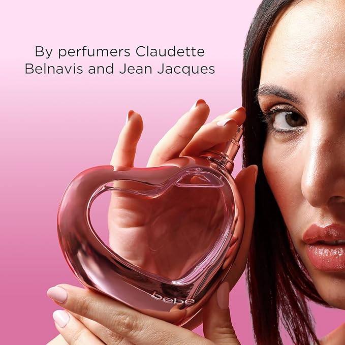 Bebe Sheer Eau de Parfum Spray for Woman - Long Lasting Amber Floral Womens Fragrance - Notes of Citrus Cocktail, Pink Peony and Sandalwood Perfume for Women - 3.4 oz