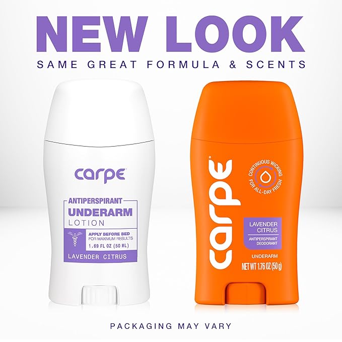 Carpe Underarm Antiperspirant Deodorant Advanced Sweat & Odor Protection Formula - Deodorant for Women & Men - Helps to Combat Excessive Sweating with Odor Control - Lavender Citrus (Pack of 2)