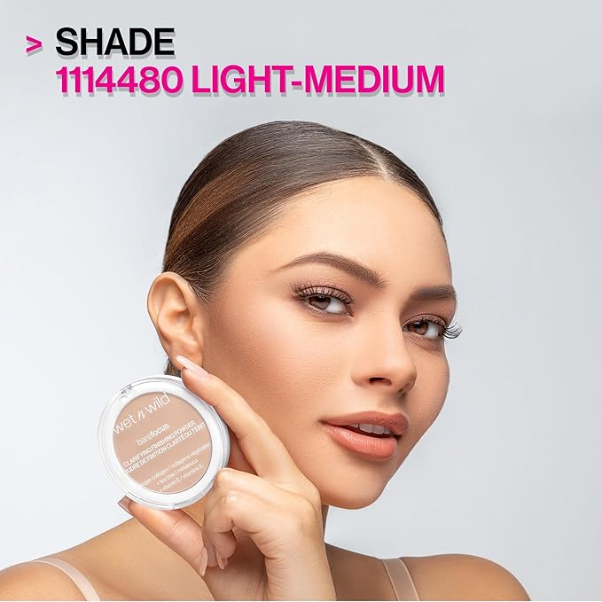 wet n wild Bare Focus Clarifying Finishing Powder | Matte | Pressed Setting Powder Medium-Tan (Pack of 2)