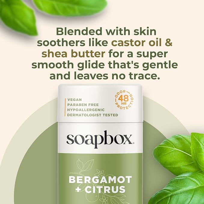 Soapbox Aluminum Free Deodorant, Coconut & Vanilla Scented Deodorant, Scented Aluminum-Free Natural Deodorants, 2.65oz