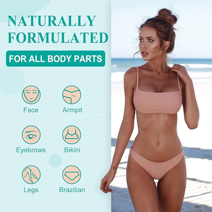 Hard Wax Beads, 1lb Wax Beans For Coarse Hair Removal Sensitive Skin With Pure Aloe Vera, For Face Eyebrow Leg Bikini Brazilian Waxing, Perfect For Full Body & All Hair Types At Home