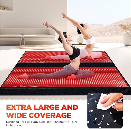 Red Light Therapy for Body, Red Light Therapy Pad 2560 LEDs Red Light Therapy Mat 660nm Red Light-Therapy& 850nm Infrared Light Device for Face and Body Large Blanket for Pain Relief Skin Health