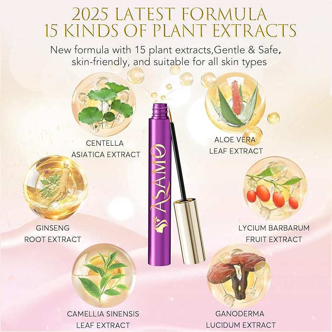 Eyelash Growth Serum - Natural Lash Enhancer with 15 Botanical Extracts - Advanced Lash Formula for Longer, Thicker, Fuller Looking Lashes - Oil-Free, Hypoallergenic & Gentle - 3ml