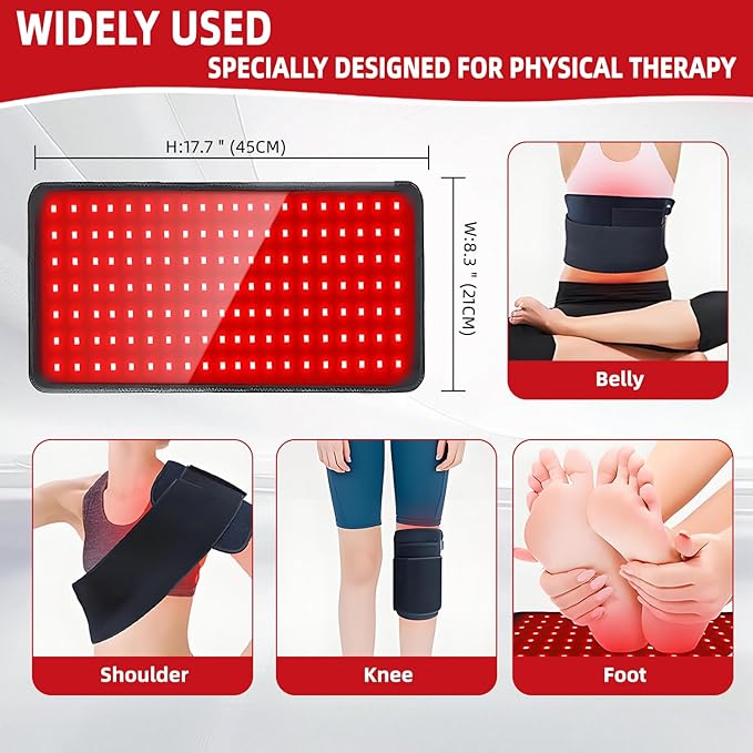Red Light Therapy Infrared Light Therapy Wrap Belt, 660nm 850nm Home Heating Light Therapy Wrap Belt, Infrared Red Light Therapy with Controller for Back, Waist, Joint Muscle Pain Relief