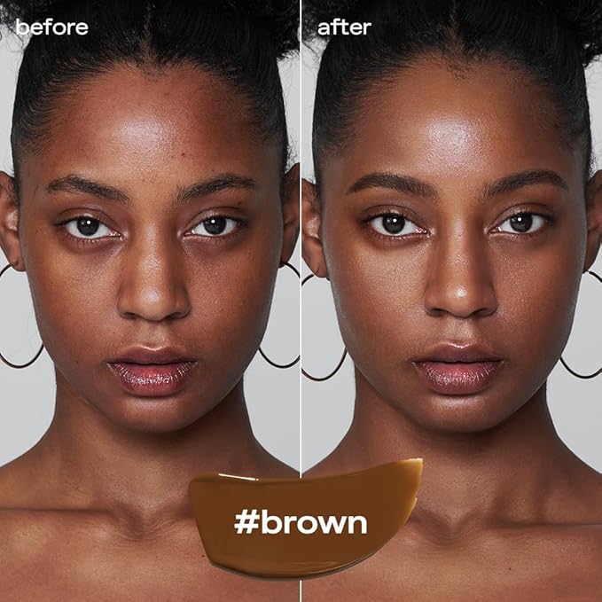 glow breathable blemish balm #brown | deep-coverage bb cream & tinted moisturizer | skincare-like finish with green tea leaf water infusion | healthy radiant non-comedogenic | 1 fl oz