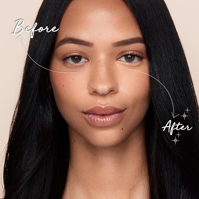 Palladio Under Eye Brightener, Conceal, Brightens, Reduces Appearance of Dark Circles, With Caffeine Peptides & Vitamin E, Tired Skin Color Correcting Brightener & Primer (Medium Nude)