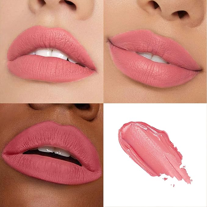 O'CHAIN Matte Lipstick, Long Lasting Full Coverage Non-Transfer Lipstick for Women Infused with Jojoba Oil and Vitamin E, Cruelty-Free & Vegan (08 PEACHY) 0.12 Oz