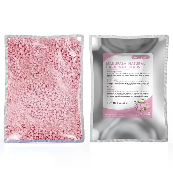 5lb Wax Beads for Hair Removal, 80 oz Bulk Big Bag of Pink Hypoallergenic Wax Bean Refill for Commercial Salon & At-Home Use, Full Body (Brazilian, Bikini, Face, Underarm, Legs) Coarse & Fine Hair