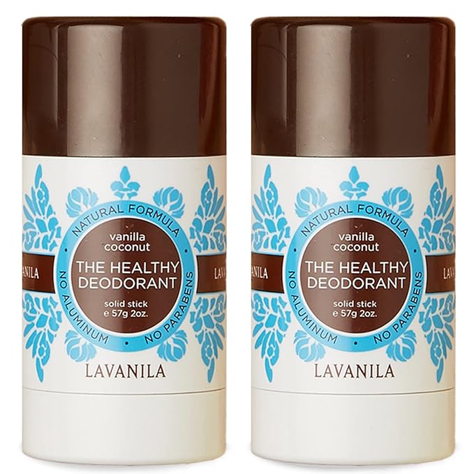 Lavanila Vanilla Coconut Deodorant for Women 2-Pack (2 Oz Each) - Natural Aluminum Free Solid Stick Deodorant, Made In USA, Vegan