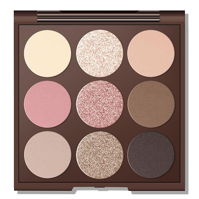 Neutral Eyeshadow Palette, Nude Eyeshadow Palette, Matte Eye Shadow Makeup Palette with Mirror, Long-Lasting Wear, Vegan, Cruelty-Free - 0.5oz (Satin Rose)