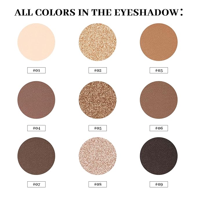Neutral Eyeshadow Palette, Nude Eyeshadow Palette, Matte Eye Shadow Makeup Palette with Mirror, Long-Lasting Wear, Vegan, Cruelty-Free - 0.5oz (Autumn sunshine)