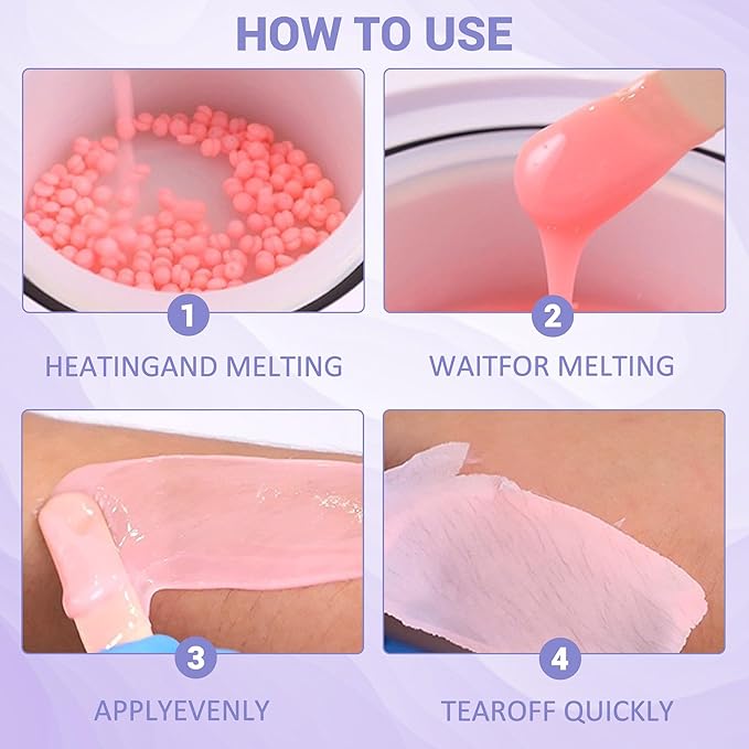 2.2lbs Hair Removal Wax Beads, Professional Hard Wax Beads 1000g, with 20 Applicators, Suitable for Full Body, Painless Gentle Wax Bead Hair Removal for Men and Women