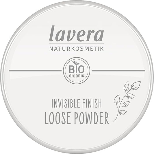 lavera Invisible Finish Loose Powder - Long Lasting Setting Powder - Sets Make Up & Provides Matte Finish - Transparent Face Powder - PETA Certified - Vegan - Made in Germany - 0.4 Oz
