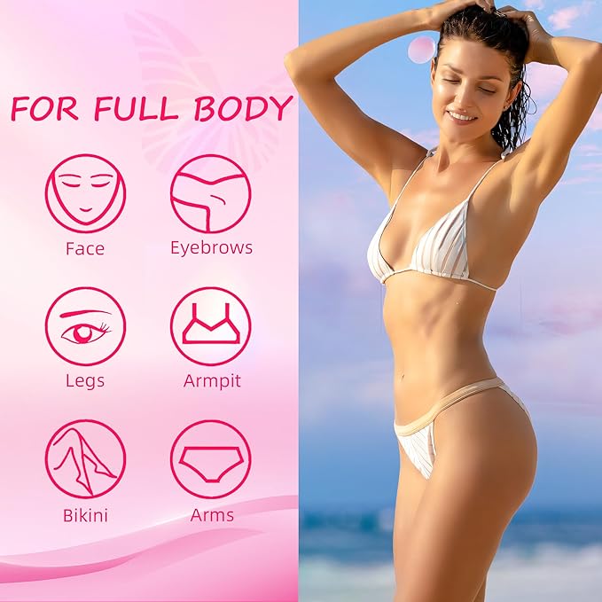 Wax Beads,1.2lb Hard Wax Beads for Hair Removal, Sensitive Skin with Rose Formula, For Face, Eyebrow, Leg, Bikini, Back, Brazilian Waxing, Waxing Beads for Beginners (Coarse Body Hair Specific)