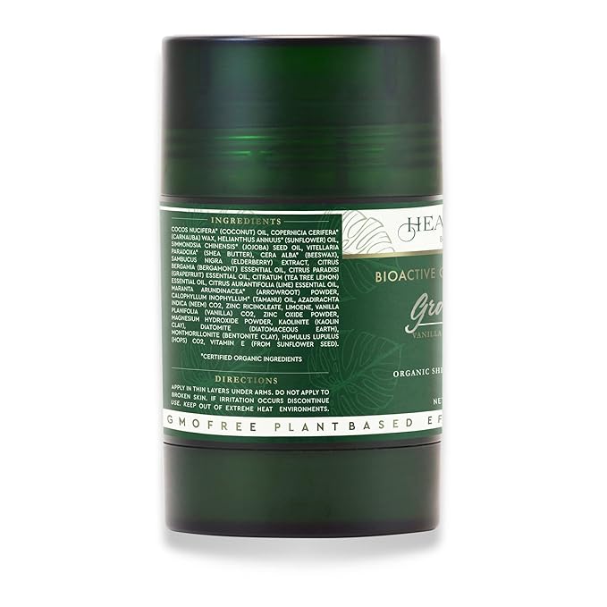 Natural Deodorant | Bioactive | Aluminum & Baking Soda Free | 24HR Protection | Men & Women | Grove Island Scent - Vanilla, Grapefruit, & Lime