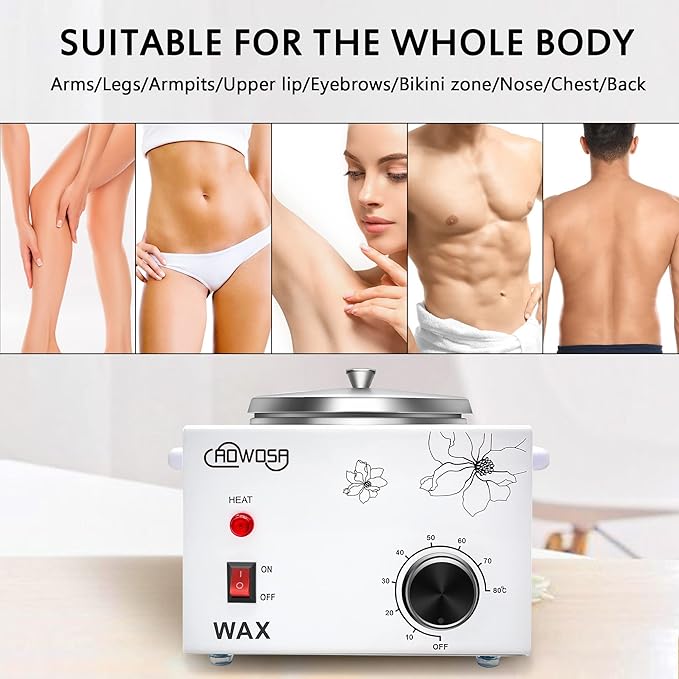 Single Wax Warmer Professional Electric Wax Heater Machine for Hair Removal, Large Waxing Pot Paraffin Facial Skin Body SPA Salon Equipment with Adjustable Temperature Set