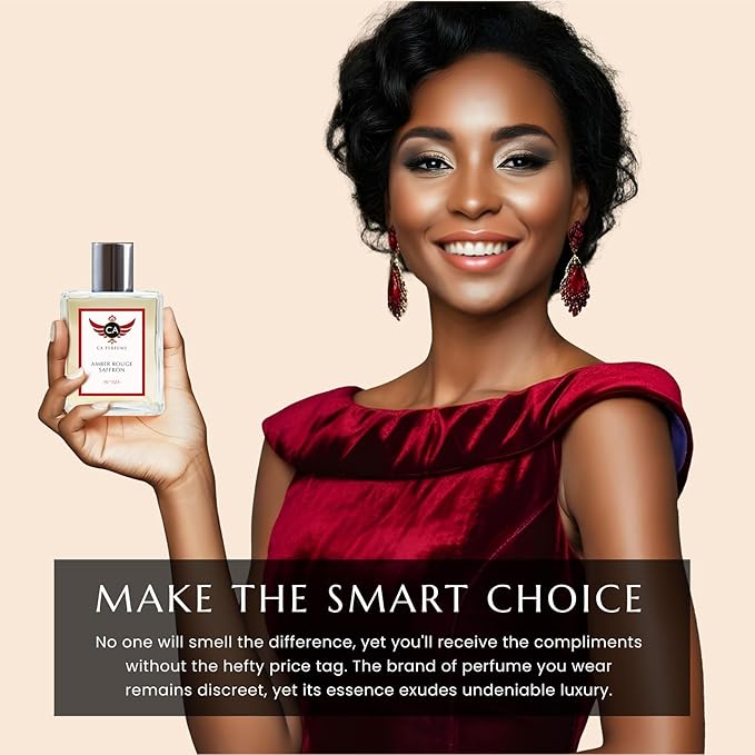 CA Perfume Amber Rouge Saffron For Women & Men Long Lasting Eau de Parfum Unisex Spray Bottle 3.4 Fl Oz/100ml-X1