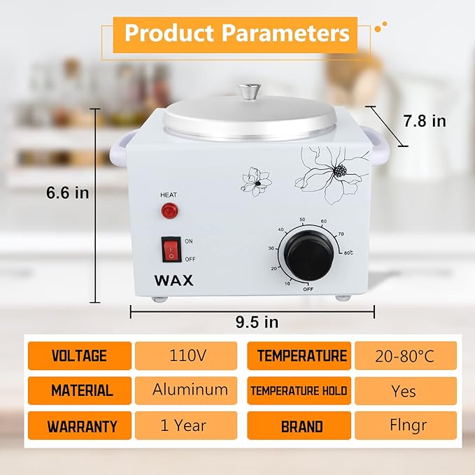 Professional Electric 1.5lb Wax Pot for Hair Removal,Single wax wammer with adjustable temperature Settings of 0-80°C,Wax Heater Machine for Body,Equipment for Precision Waxing