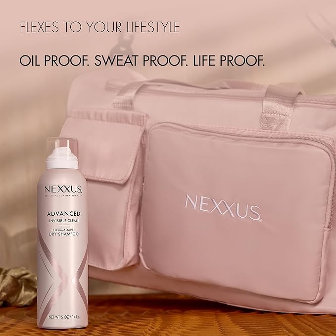 Nexxus Dry Shampoo, Travel-Size 6-Pack, Advanced Invisible Clean – Instant Oil Control for Soft, Shiny Hair Between Washes, Rose & Waterlily Scent, 1.15 Oz Ea