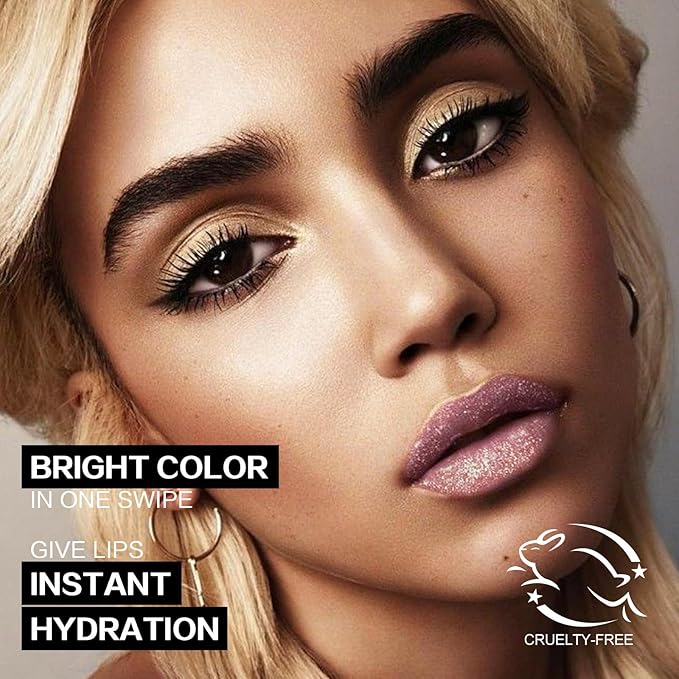 FOCALLURE Glisten Opal Shine Lipstick, High Impact Lip Color, Moisturizing Tinted Lip Balm, Lightweight & Hydrating Formula for Lip Care, GUEST FORM SKY