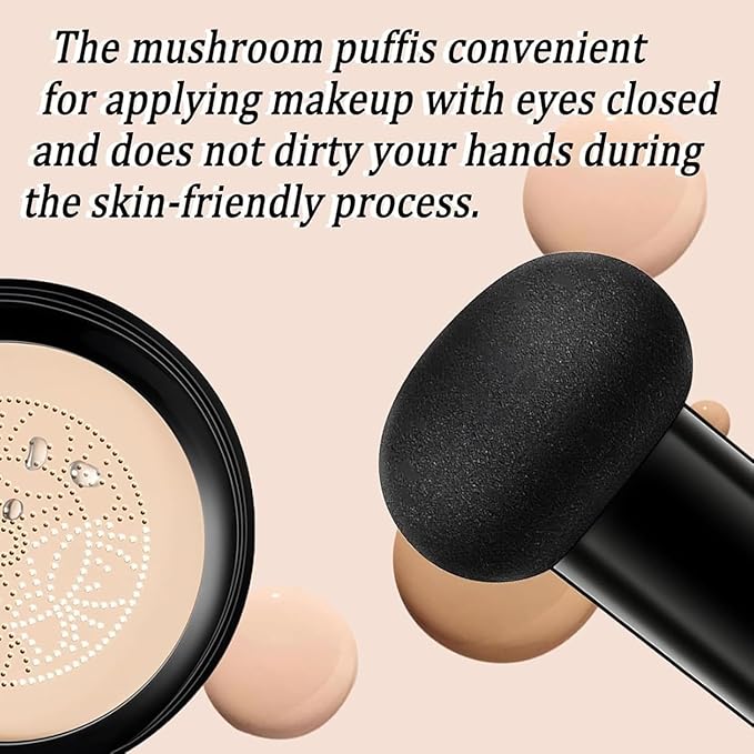 Makeup Foundation for Older Women, 2026 New Mushroom Head Air Cushion CC Cream - BB Cream Foundation Makeup Moisturizing Concealer Lightweight Long-Lasting Full Coverage, Evens Skin Tone (Ivory white)