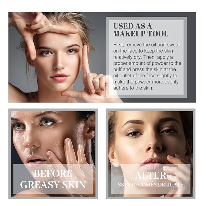 Face Powder, Lasting Waterproof Face Powder Ouhoe, Matte Smooth Flawless Foundation, Lightweight Setting Powders Foundation, Oil Control Face Pressed Finishing Powders (#02 Natural Beige, 0.3oz)