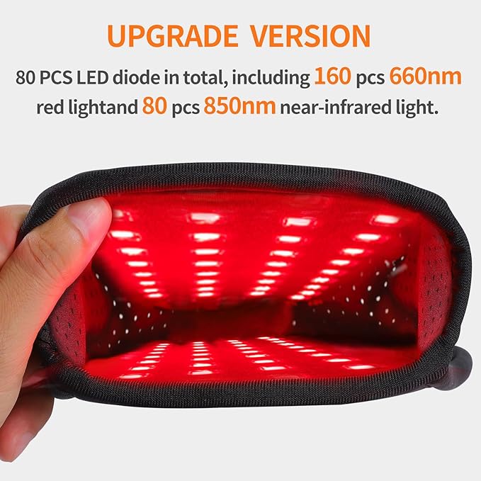 Cordless Red Light Therapy for Hand 4000mAh Rechargeable Battery Infrared Gloves LED Light Therapy Pad Device for Hands Finger Palm Home Travel Use